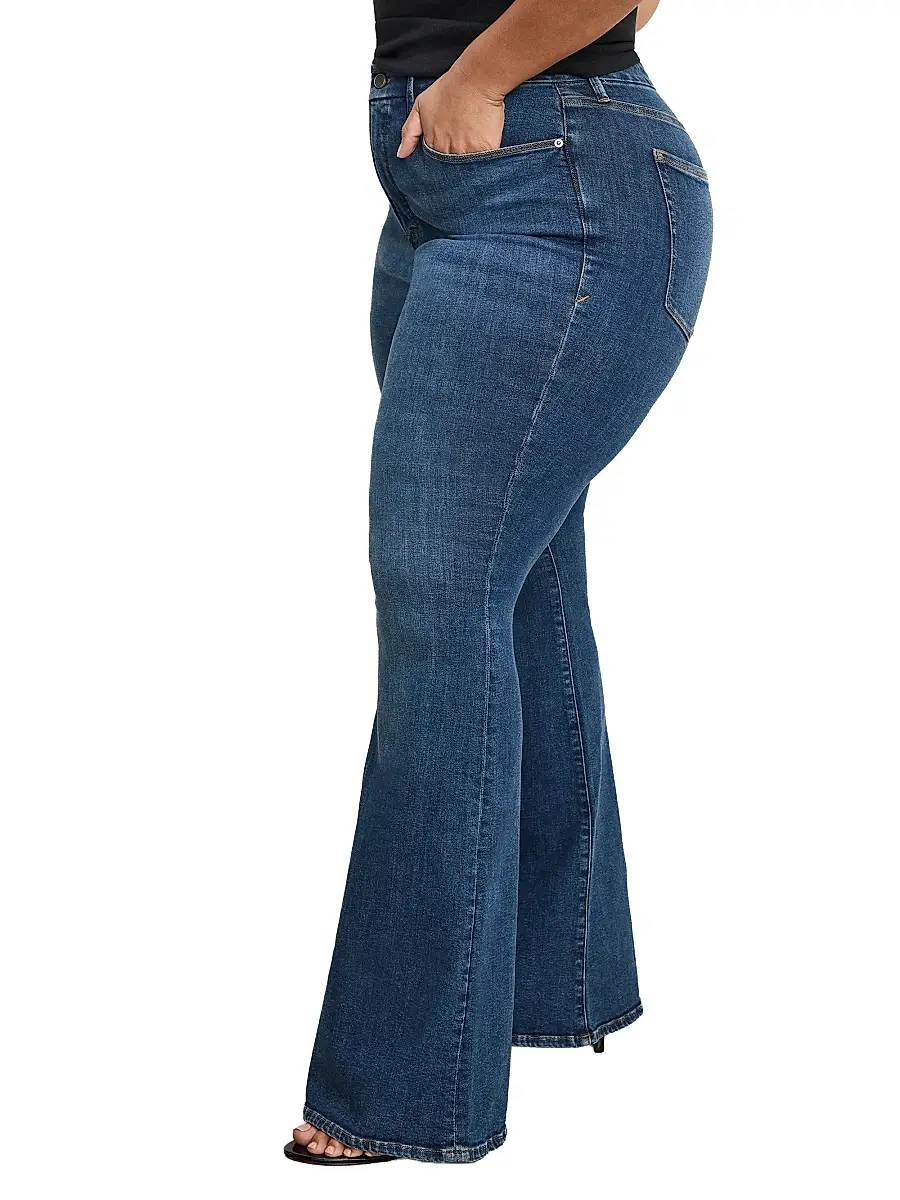 GOOD AMERICAN Women's Good Legs High-Rise Flare Jeans | Thumbnail 8 GOOD AMERICAN Women's Good Legs High-Rise Flare Jeans | Thumbnail 8
