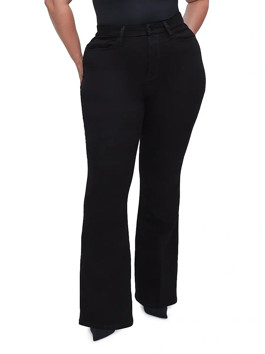 GOOD AMERICAN Women's Never Fades Good Legs Flare Jeans | Thumbnail 2 GOOD AMERICAN Women's Never Fades Good Legs Flare Jeans | Thumbnail 2