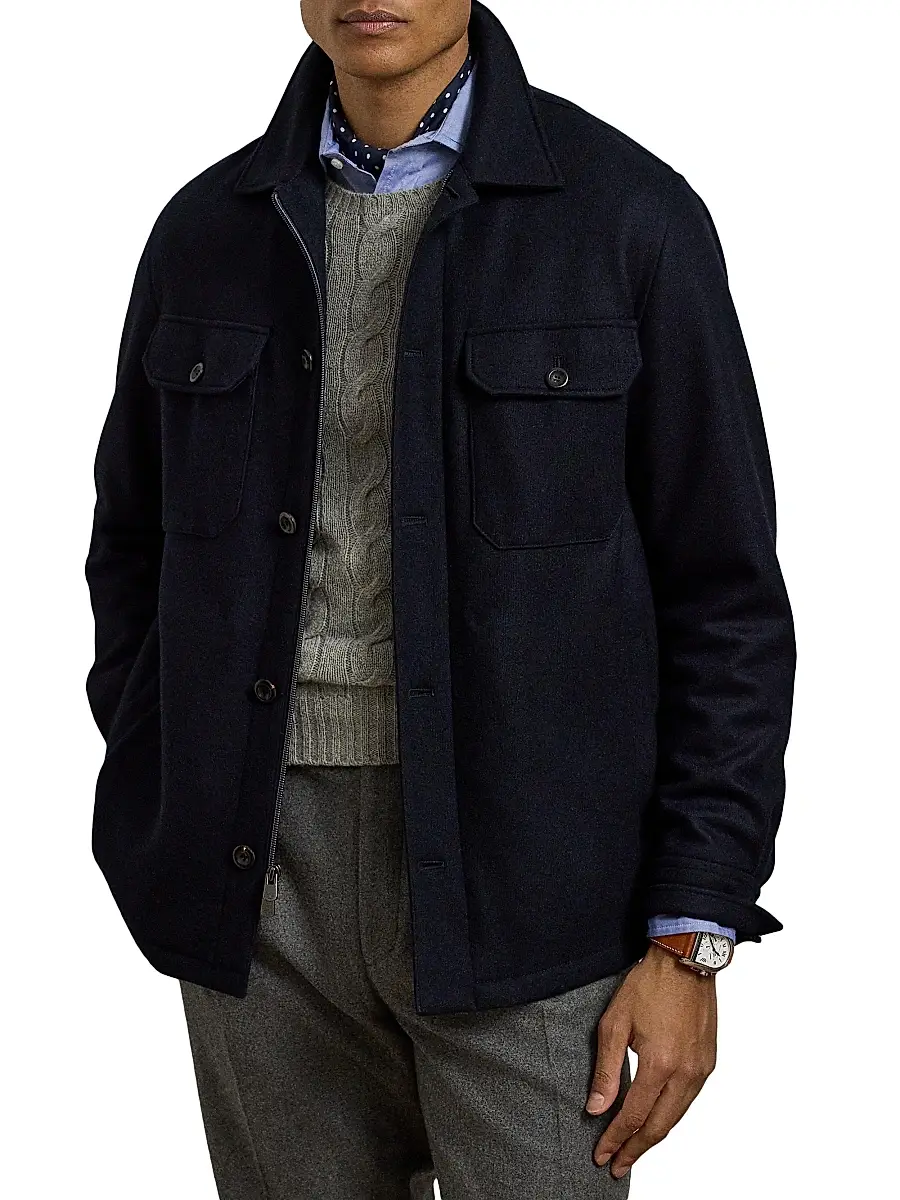 Ralph Lauren Purple Label Men's Felton Cashmere-Blend Shirt Jacket | Thumbnail 3 Ralph Lauren Purple Label Men's Felton Cashmere-Blend Shirt Jacket | Thumbnail 3