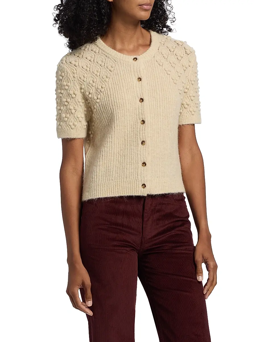 rag & bone Women's Sierra Textured-Knit Short-Sleeve Cardigan | Thumbnail 4 rag & bone Women's Sierra Textured-Knit Short-Sleeve Cardigan | Thumbnail 4