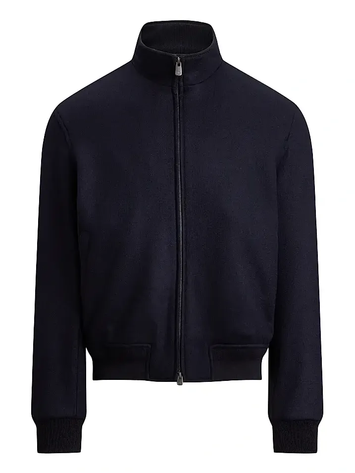 Men's Felton Cashmere-Blend Bomber Jacket Men's Felton Cashmere-Blend Bomber Jacket