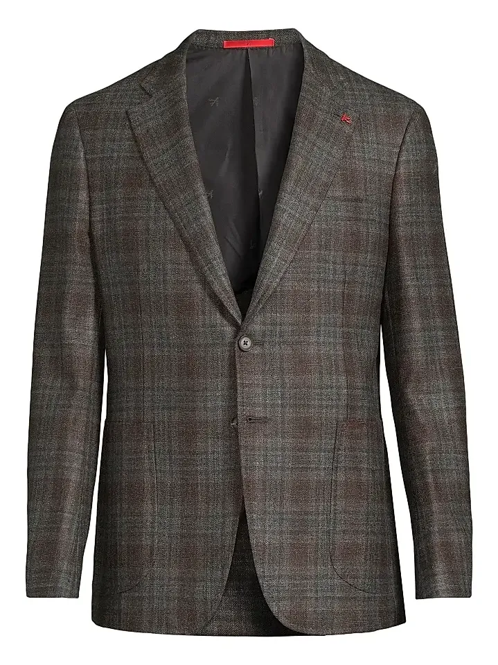 Men's Plaid Wool-Blend Jacket Men's Plaid Wool-Blend Jacket