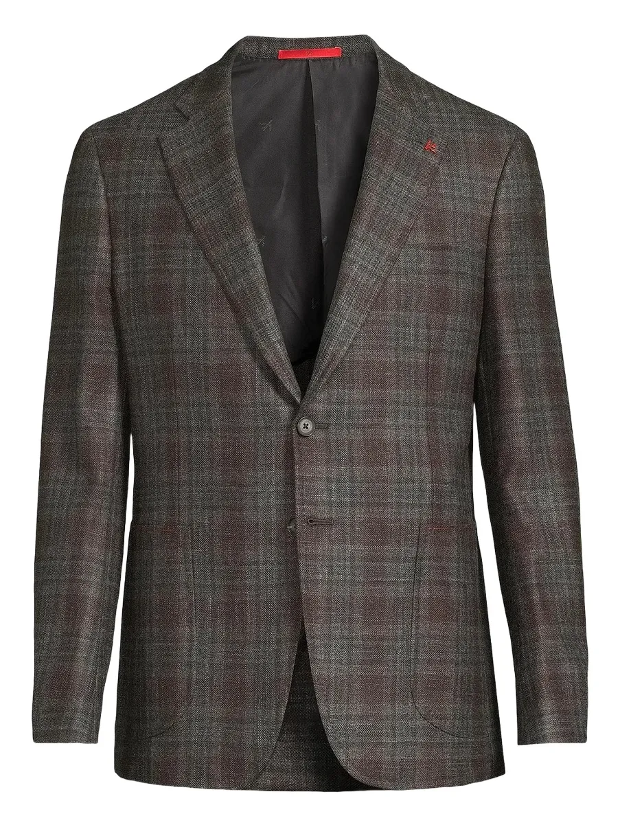 Isaia Men's Plaid Wool-Blend Jacket