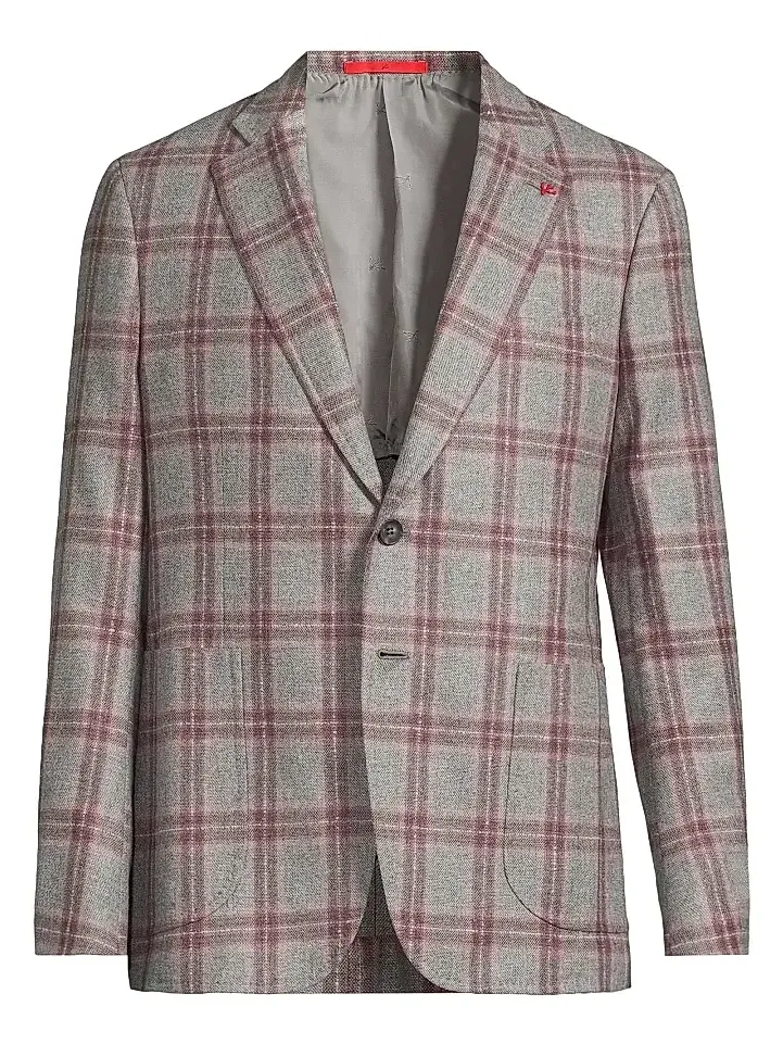 Men's Windowpane Wool-Cashmere Jacket Men's Windowpane Wool-Cashmere Jacket