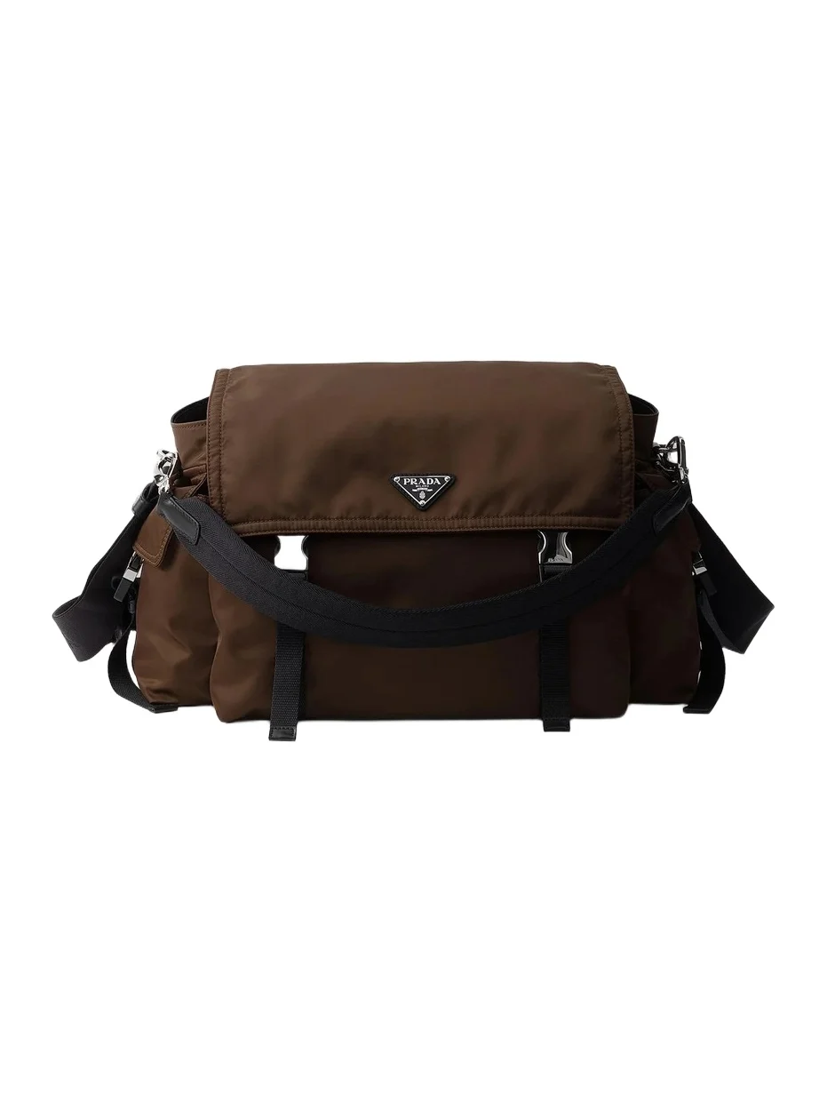 Prada Men's Explore Re-Nylon and Leather Bag - Brown