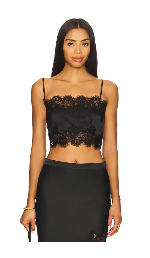 Fleur du Mal Silk And Lace Bandeau Top | Image 1 Fleur du Mal Silk And Lace Bandeau Top | Image 1