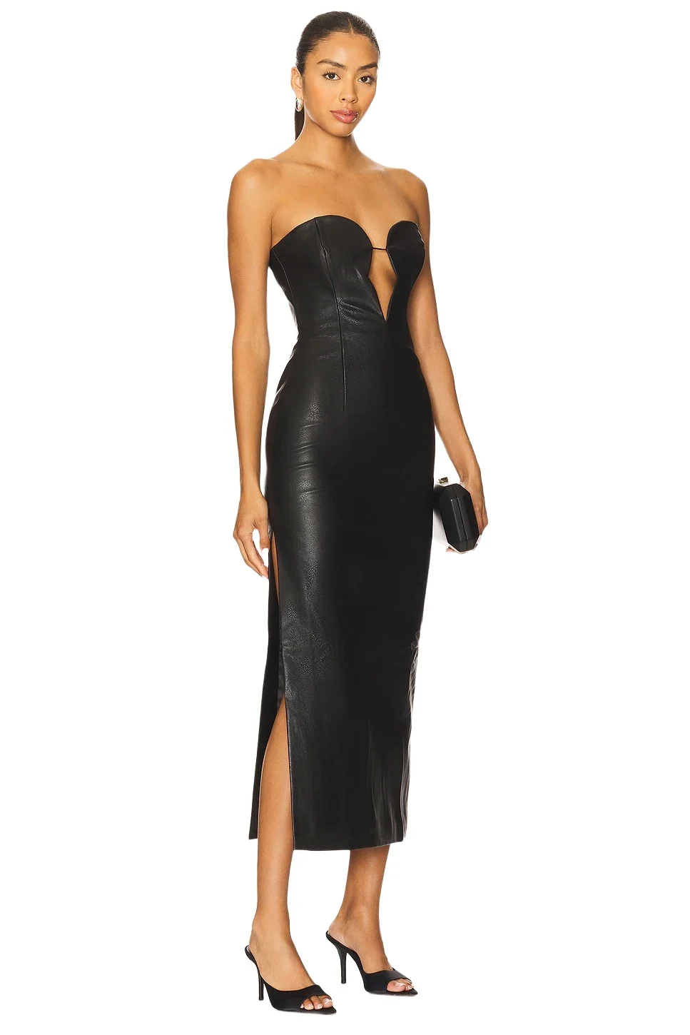 Eleni Faux Leather Midi Dress Eleni Faux Leather Midi Dress