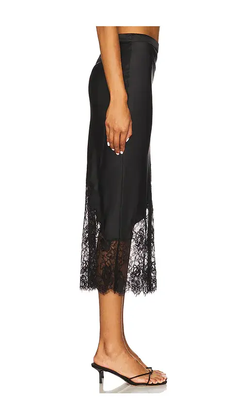 Fleur du Mal Silk And Lace Scallop Midi Skirt | Thumbnail 2 Fleur du Mal Silk And Lace Scallop Midi Skirt | Thumbnail 2