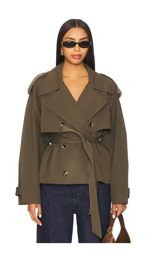 Elodie the Label Elodie Eleanor Cropped Trench Coat | Image 1 Elodie the Label Elodie Eleanor Cropped Trench Coat | Image 1