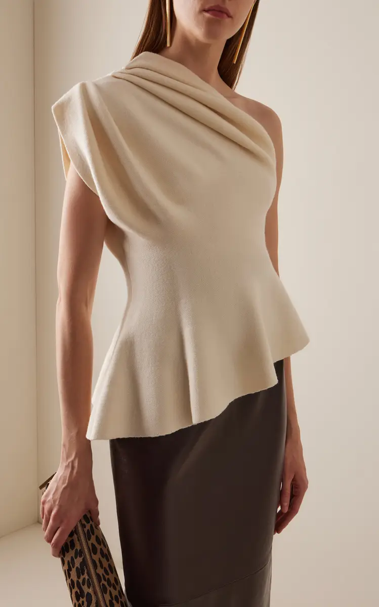 Khaite Aimee Asymmetric Merino-Wool Top | Thumbnail 2 Khaite Aimee Asymmetric Merino-Wool Top | Thumbnail 2