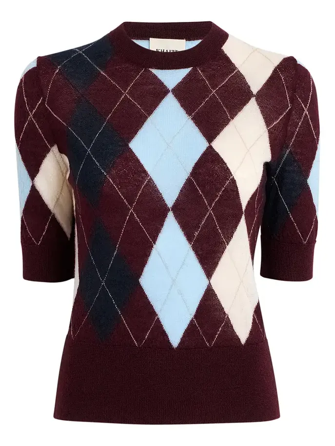 Khaite Anders Argyle-Knit Cashmere-Blend Top