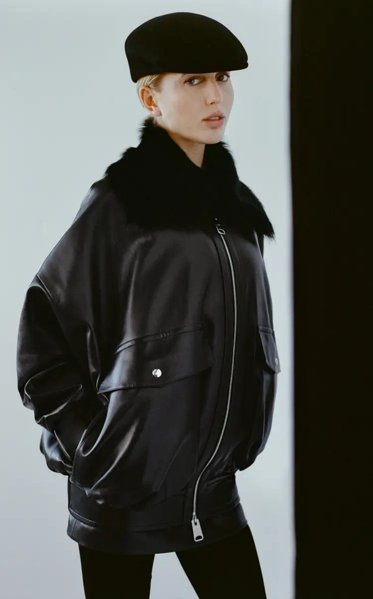 Khaite Daemon Shearling-Trimmed Leather Jacket | Thumbnail 2 Khaite Daemon Shearling-Trimmed Leather Jacket | Thumbnail 2