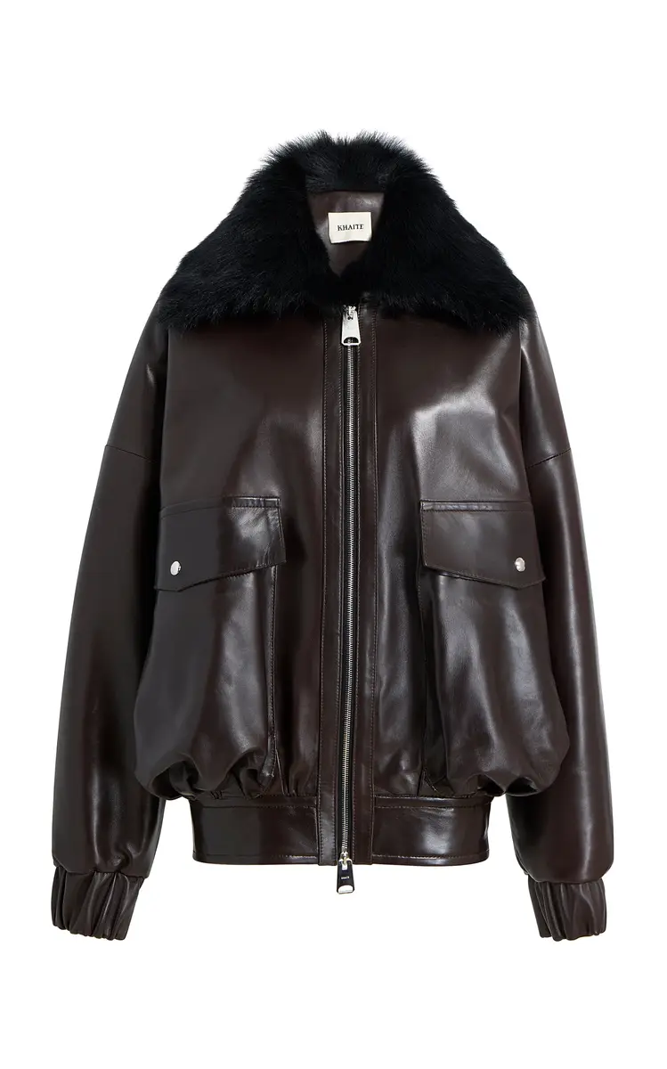 Khaite Daemon Shearling-Trimmed Leather Jacket | Thumbnail 7 Khaite Daemon Shearling-Trimmed Leather Jacket | Thumbnail 7