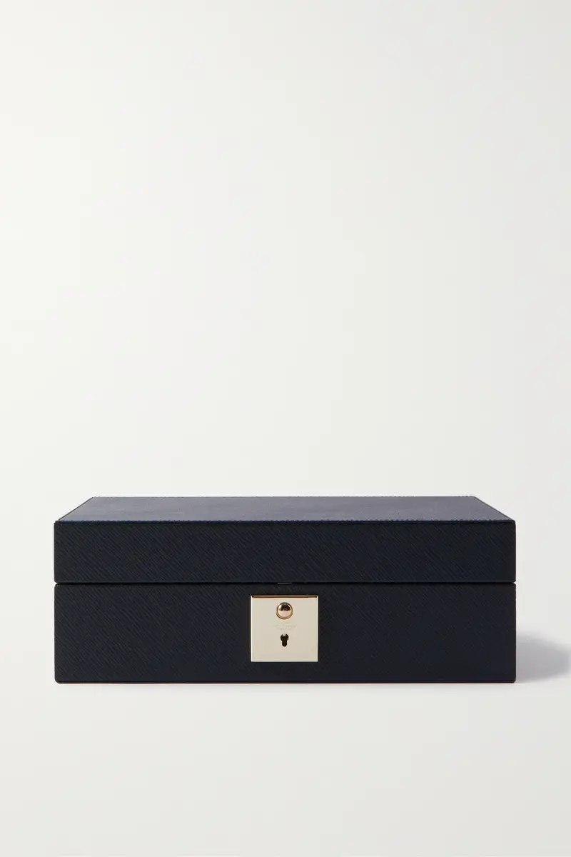 Smythson Panama Cross-Grain Leather Watch and Cufflink Box - Men | Thumbnail 2