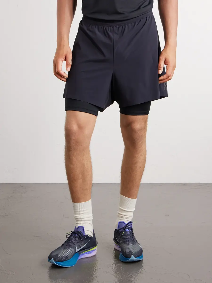 ON Performance Straight-Leg Layered 5" Stretch Recycled-Shell Running Shorts - Men | Thumbnail 3