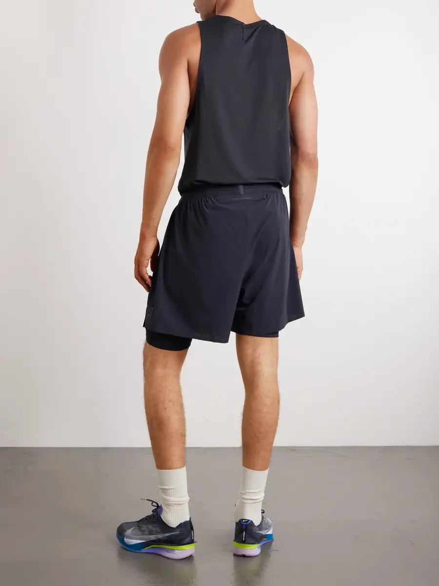 ON Performance Straight-Leg Layered 5" Stretch Recycled-Shell Running Shorts - Men | Thumbnail 4