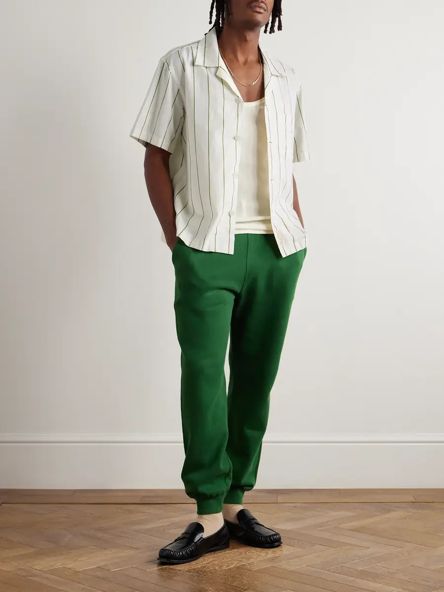 BODE Celery Camp-Collar Striped Cotton-Poplin Shirt - Men | Thumbnail 2 BODE Celery Camp-Collar Striped Cotton-Poplin Shirt - Men | Thumbnail 2
