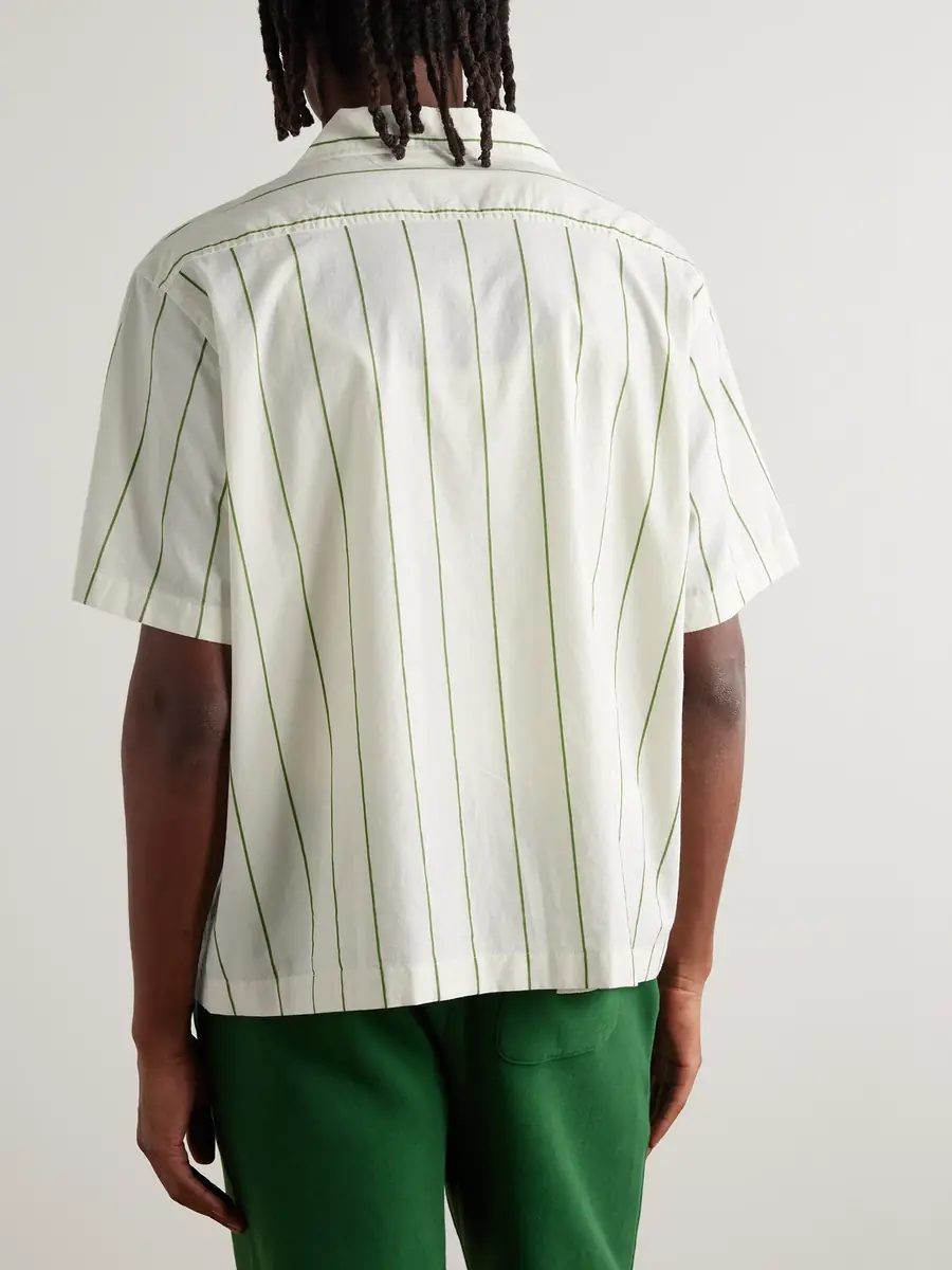 BODE Celery Camp-Collar Striped Cotton-Poplin Shirt - Men | Thumbnail 3 BODE Celery Camp-Collar Striped Cotton-Poplin Shirt - Men | Thumbnail 3