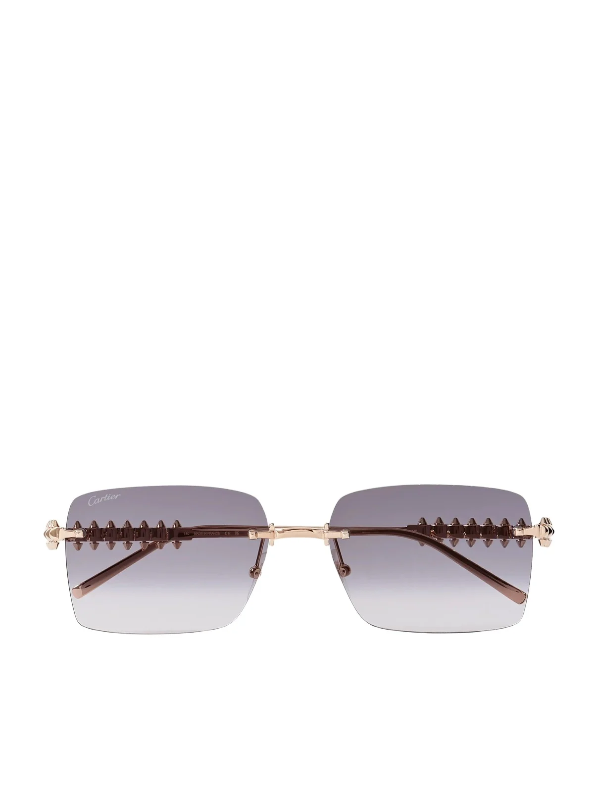 Cartier Eyewear Clash de Cartier Rimless Square-Frame Gold-Tone Sunglasses - Men