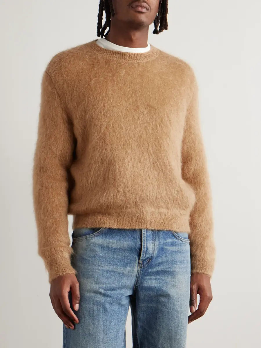 Saint Laurent Slim-Fit ohair-Blend Sweateren | Thumbnail 3
