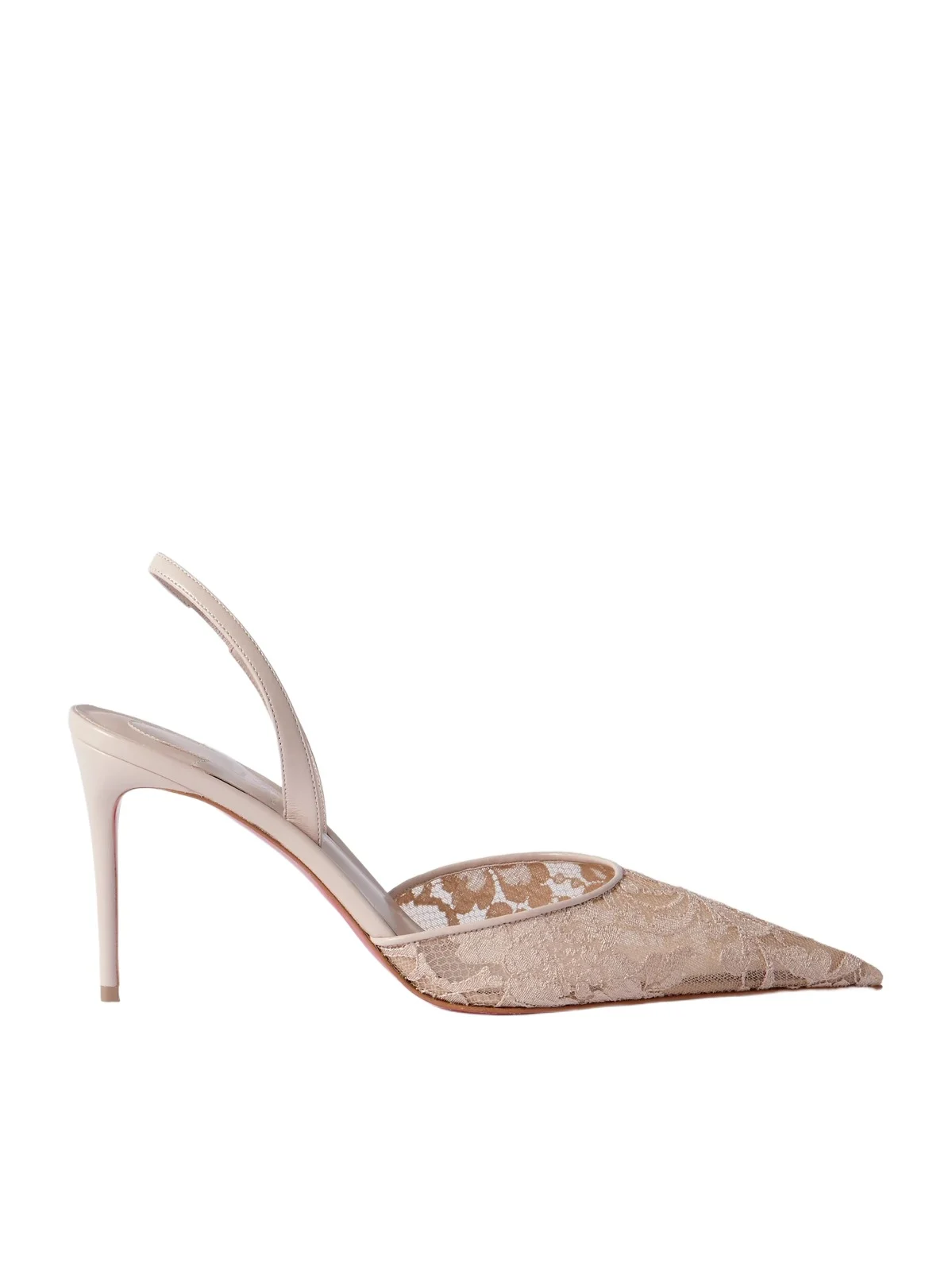 Kate Max 85 Leather-trimmed Lace Slingback Pumps