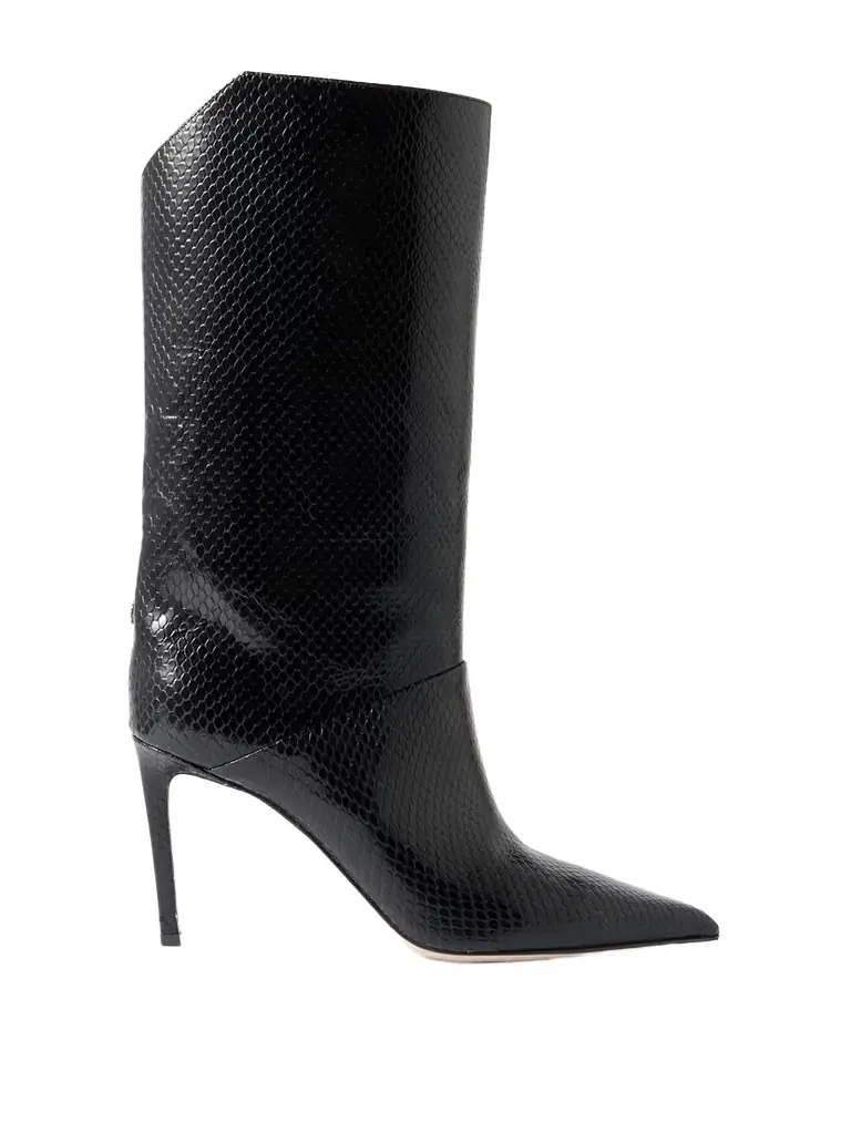 Jimmy Choo Beren 85 Snake-effect Leather Boots | Image 1 Jimmy Choo Beren 85 Snake-effect Leather Boots | Image 1