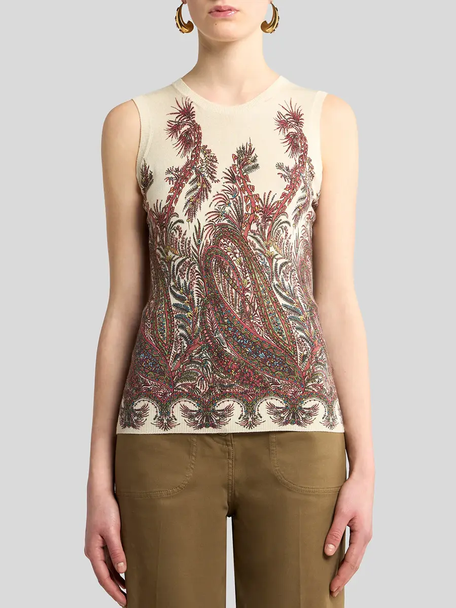 Etro Cashmere-Silk Printed Top | Thumbnail 3