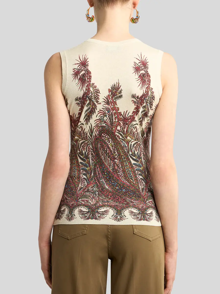 Etro Cashmere-Silk Printed Top | Thumbnail 4