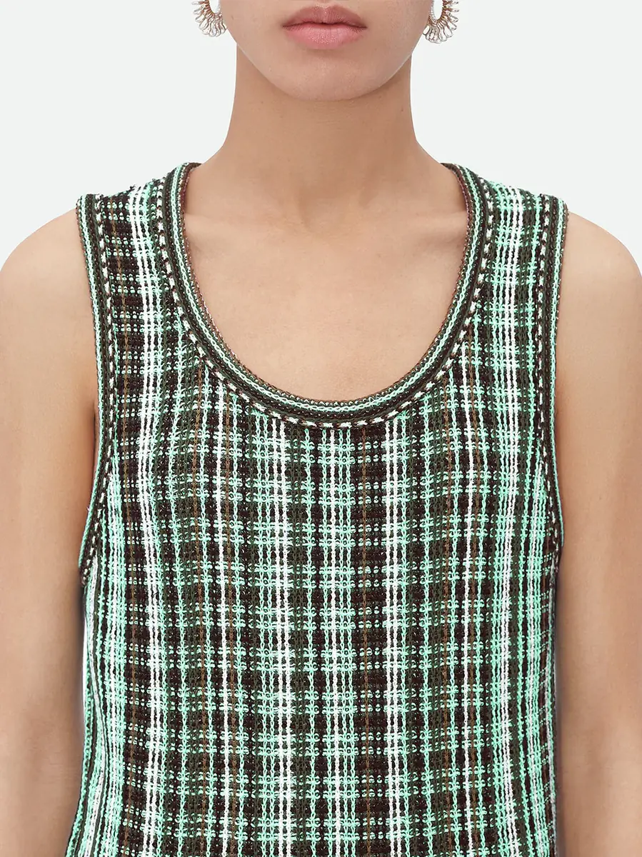 Bottega Veneta Checked Cotton Tank | Thumbnail 4 Bottega Veneta Checked Cotton Tank | Thumbnail 4
