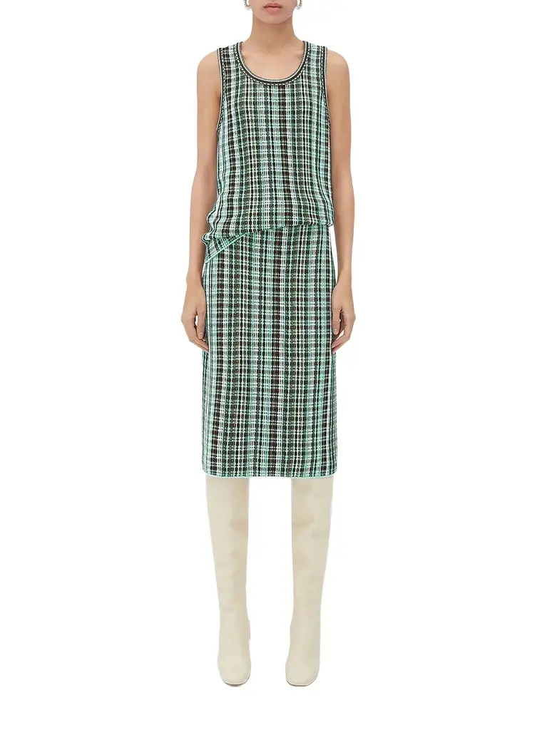 Bottega Veneta Checked Cotton Tank