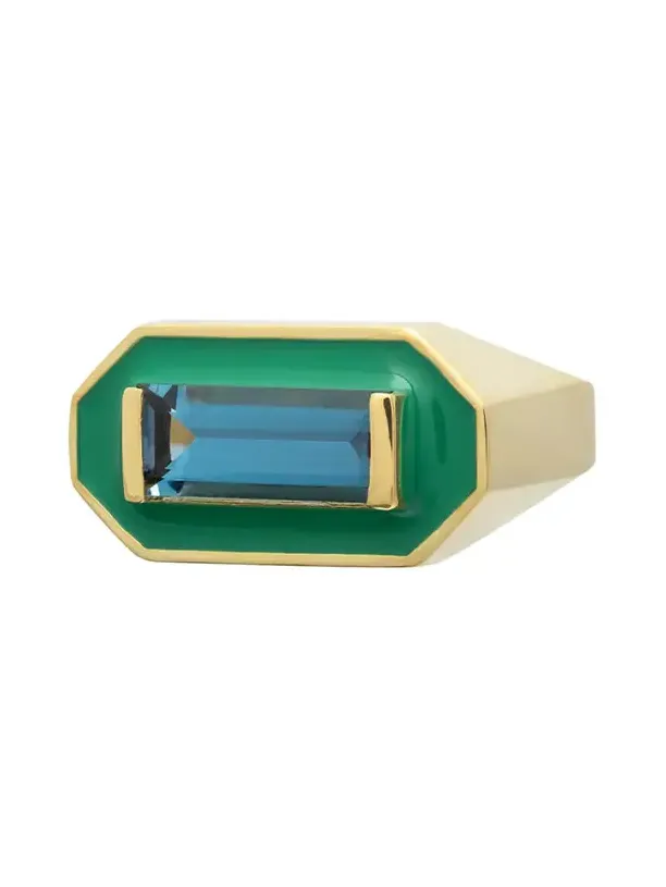 Deco Maxi Baguette Topaz Ring