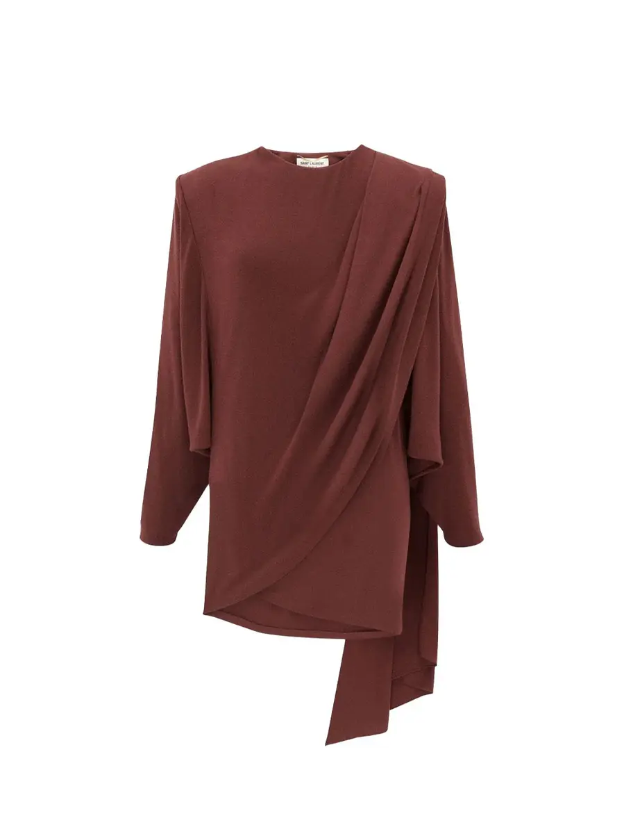 Saint Laurent Draped Mini Dress | Image 1 Saint Laurent Draped Mini Dress | Image 1