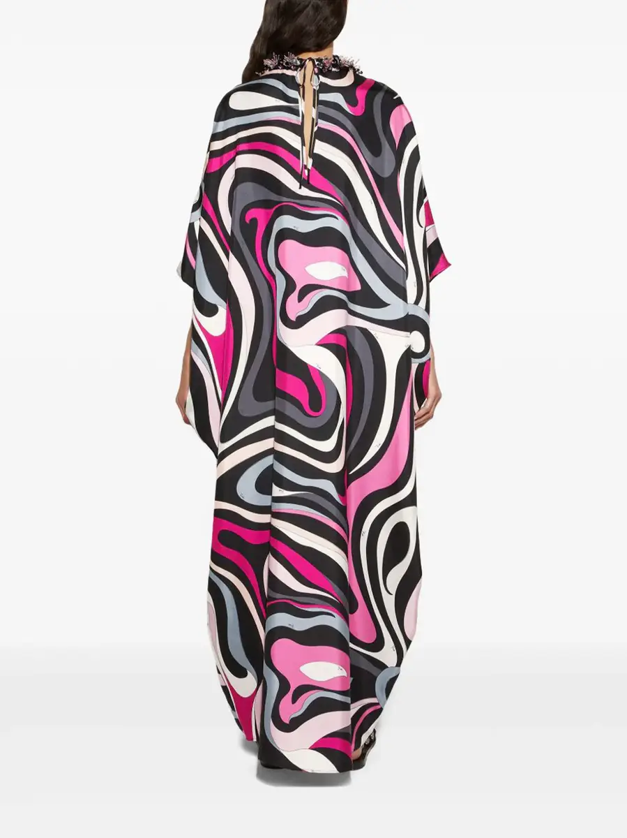 PUCCI Embellished Marmo-Print Silk Caftan | Thumbnail 4