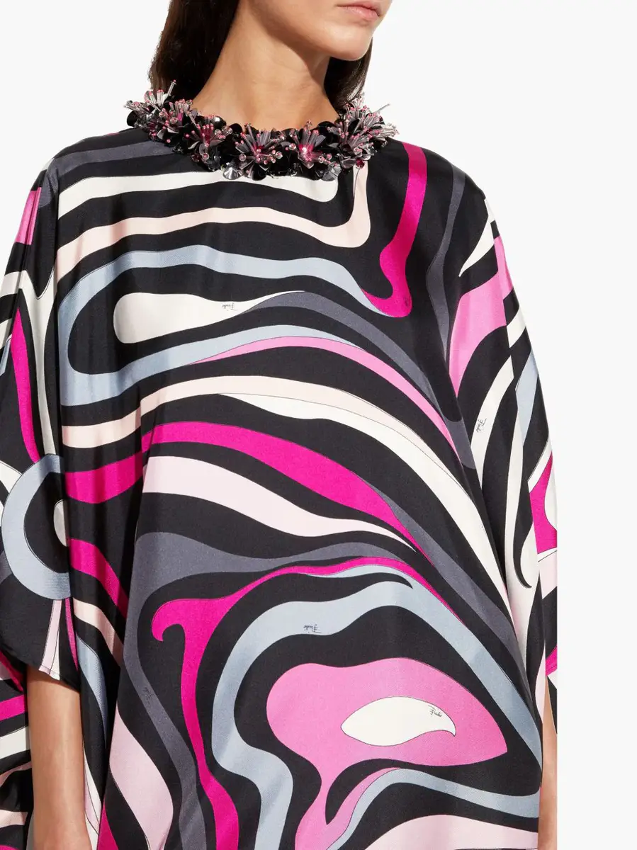 PUCCI Embellished Marmo-Print Silk Caftan | Thumbnail 5