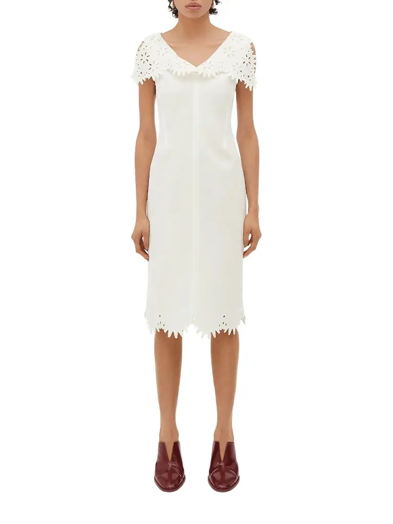 Bottega Veneta English Embroidery Midi Dress