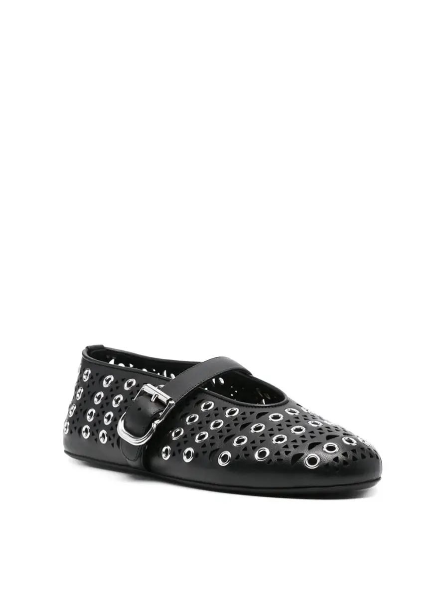 Alaïa Eyelet and Vienne Leather Ballet Flats | Thumbnail 2 Alaïa Eyelet and Vienne Leather Ballet Flats | Thumbnail 2