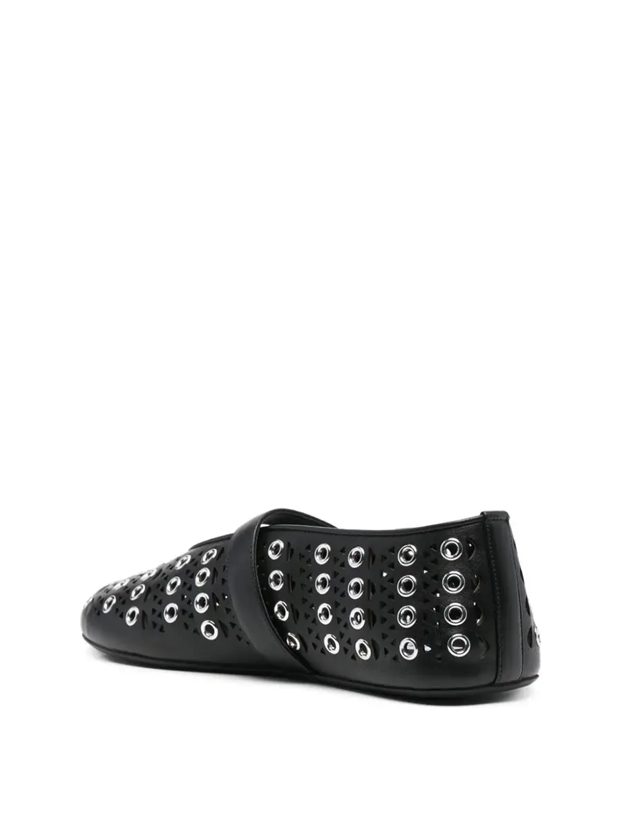 Alaïa Eyelet and Vienne Leather Ballet Flats | Thumbnail 3 Alaïa Eyelet and Vienne Leather Ballet Flats | Thumbnail 3
