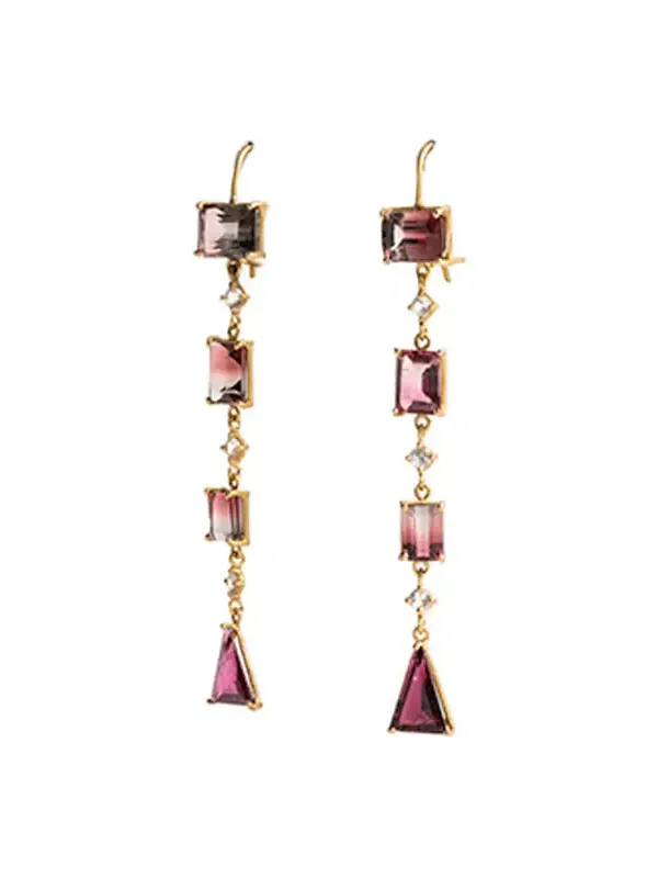 Surya and the Moon Geometric Drop Earrings