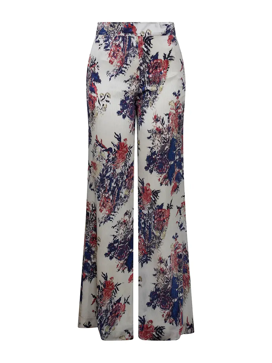 Libertine Glitched Floral Trumpet Pants | Image 1 Libertine Glitched Floral Trumpet Pants | Image 1