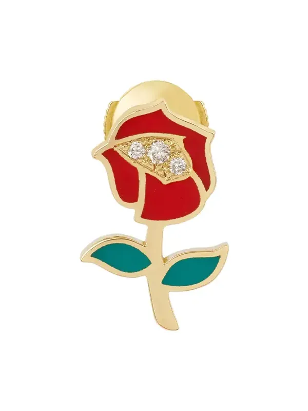 Lacquer Rose Antique Mono Earring Lacquer Rose Antique Mono Earring