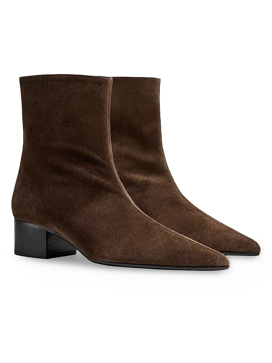 Khaite Women's Andee 40MM Suede Ankle Boots - Ebano | Thumbnail 2