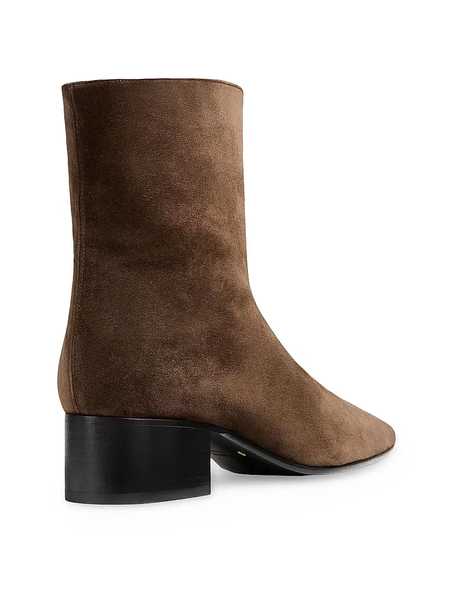 Khaite Women's Andee 40MM Suede Ankle Boots - Ebano | Thumbnail 3