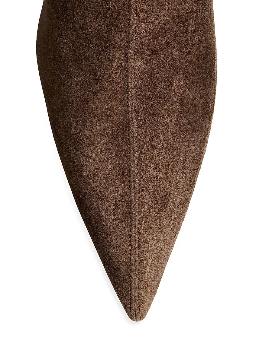 Khaite Women's Andee 40MM Suede Ankle Boots - Ebano | Thumbnail 4