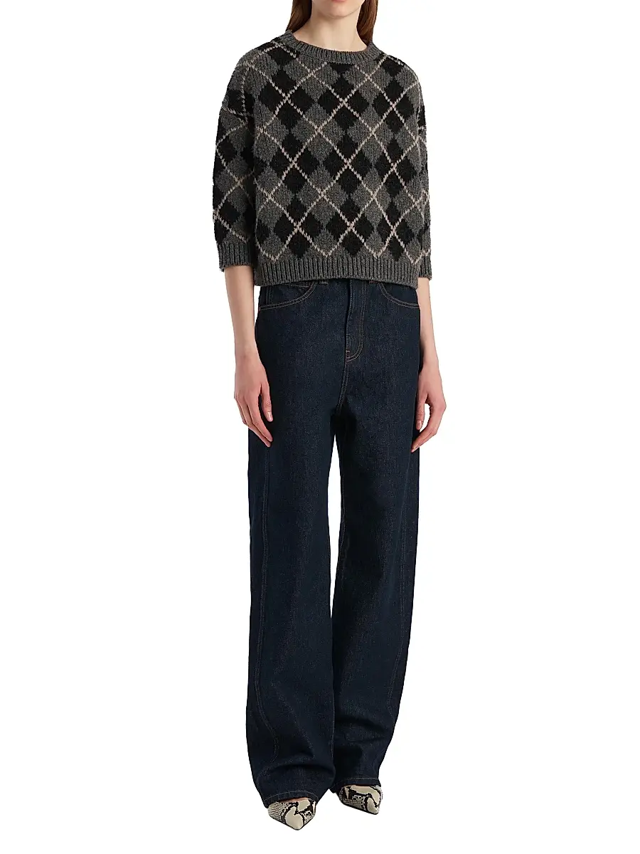 Khaite Women's Bonnie Mid-Rise Wide-Leg Jeans - Benson | Thumbnail 2