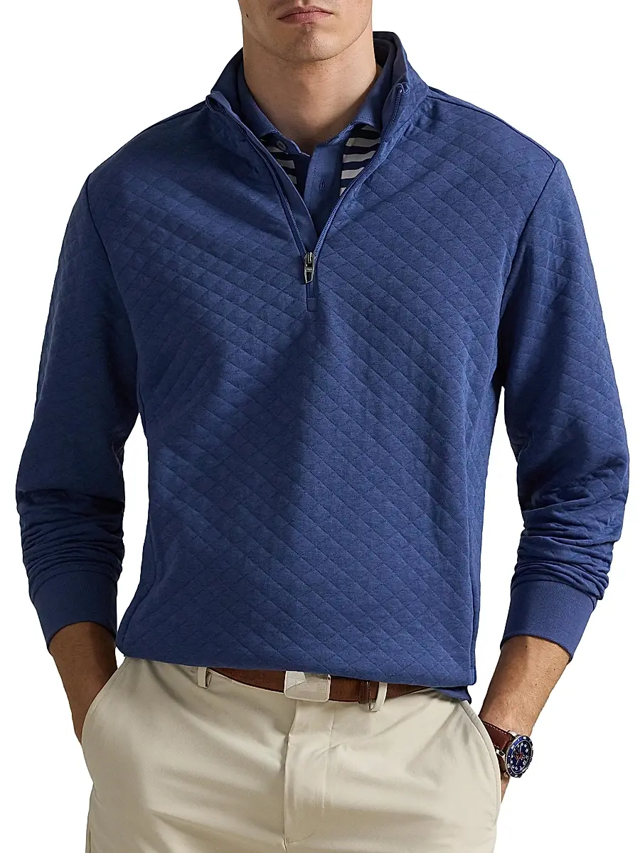 Polo Ralph Lauren Men's Quilted Double-Knit Quarter-Zip Sweatshirt | Thumbnail 3