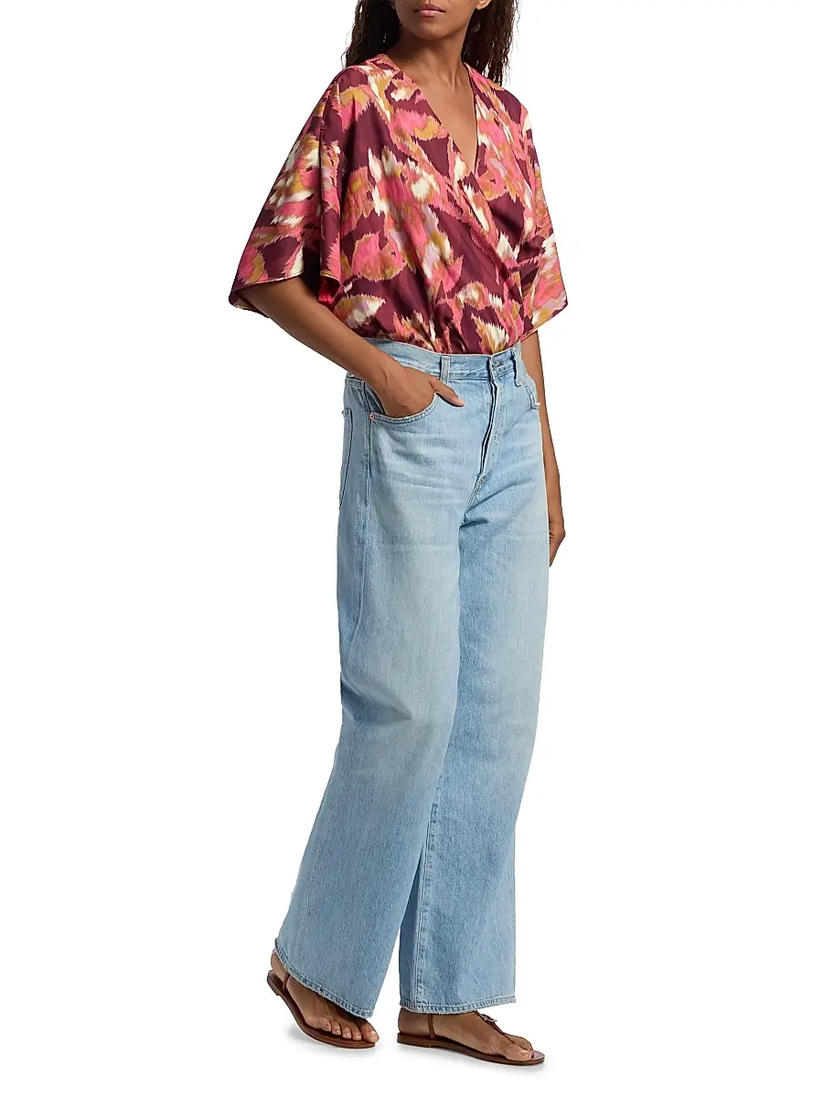 FIGUE Women's Mirabel Ikat-Inspired Blouse | Thumbnail 2