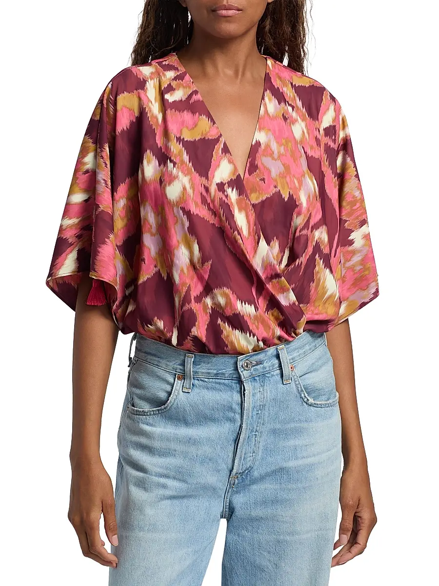 FIGUE Women's Mirabel Ikat-Inspired Blouse | Thumbnail 3