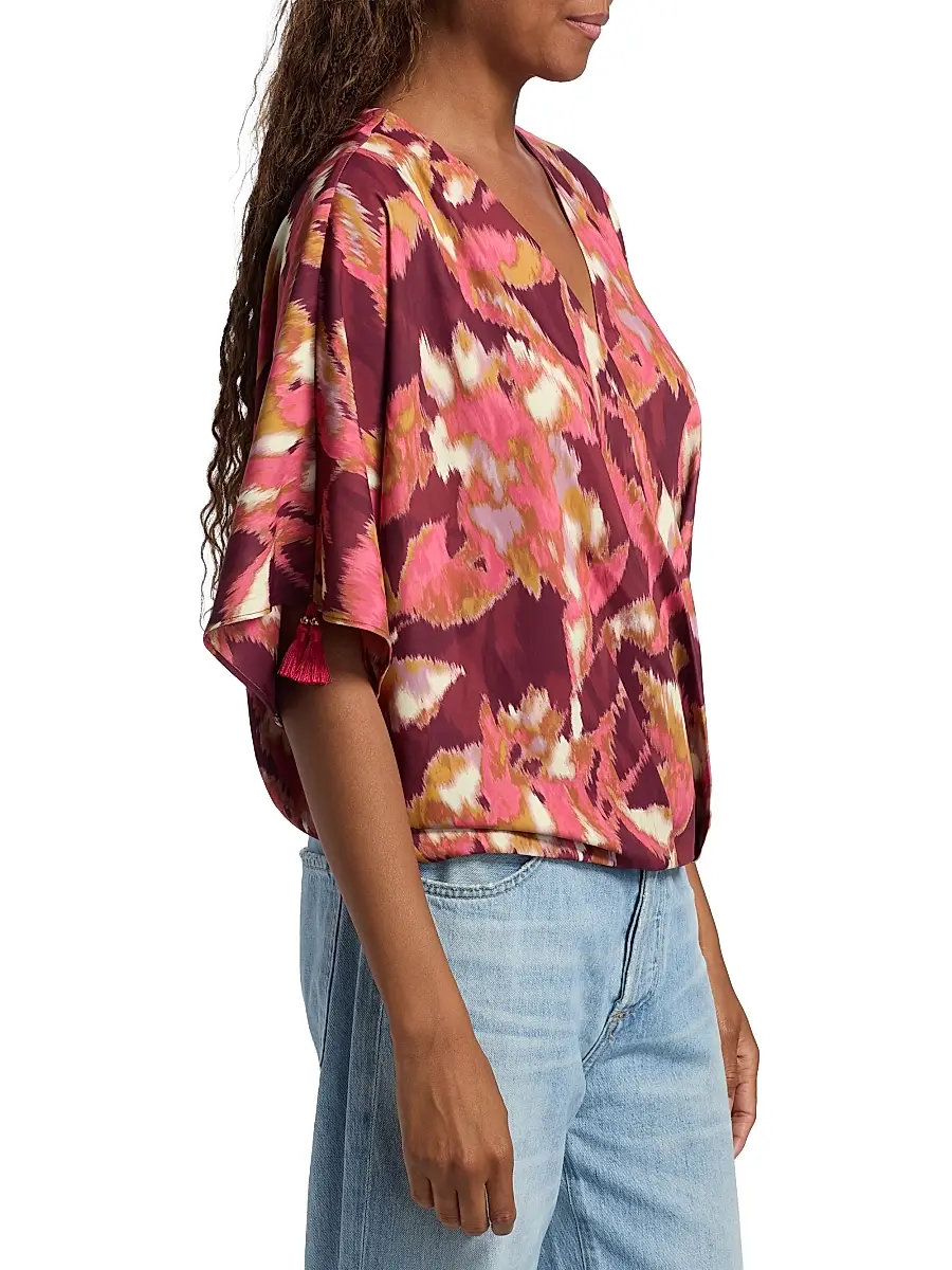 FIGUE Women's Mirabel Ikat-Inspired Blouse | Thumbnail 4