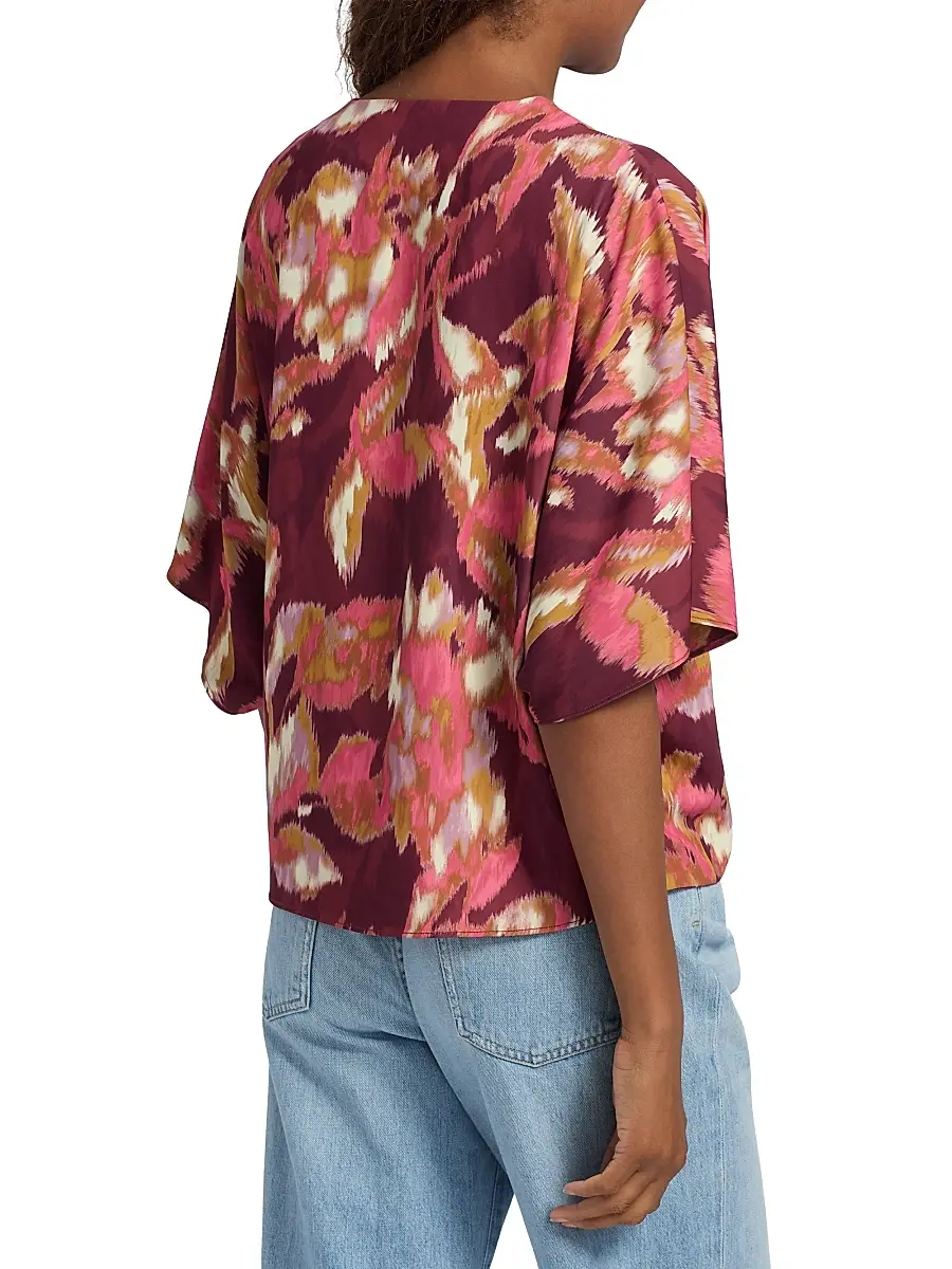 FIGUE Women's Mirabel Ikat-Inspired Blouse | Thumbnail 5