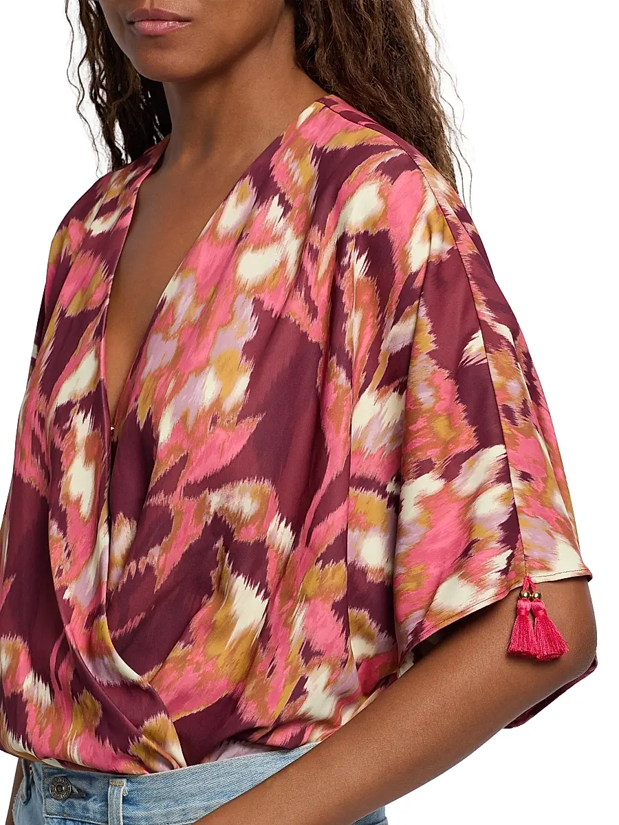 FIGUE Women's Mirabel Ikat-Inspired Blouse | Thumbnail 6